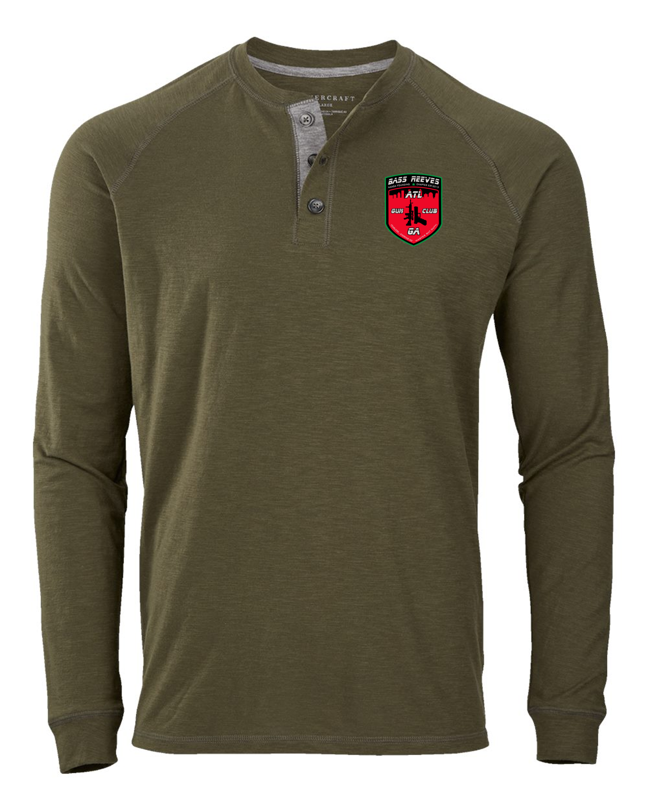 BRGC Small Shield Unisex Henley Long Sleeve